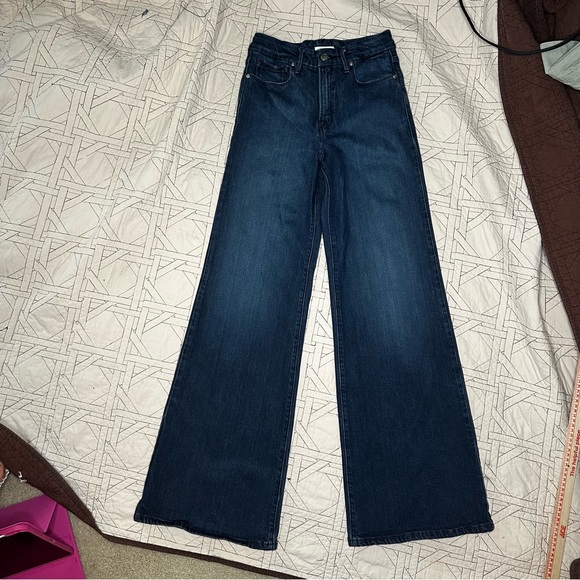 Good American Good Waist Palazzo Jeans Size 2/26 GWP220T Indigo 501 33” Inseam - Picture 6 of 14